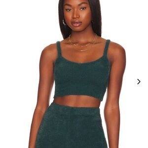 Lovers And Friends Ellena Cropped Tank In Dark Teal